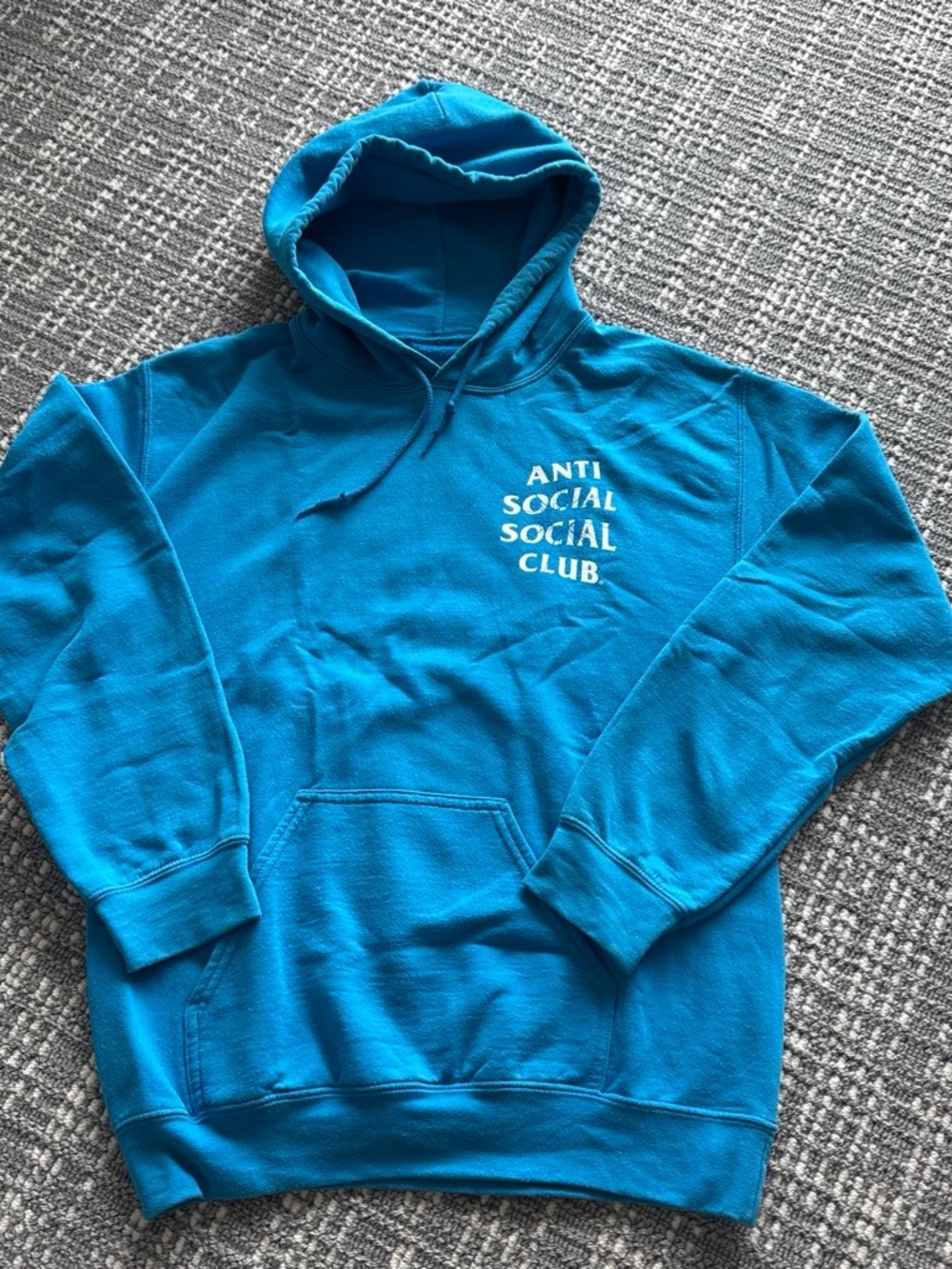 Anti Social Social Club Blue Hoodie with White Logo
